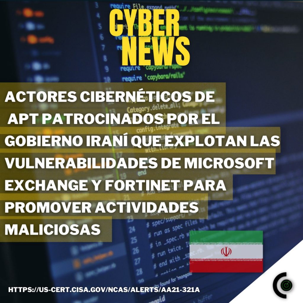 Actores de amenaza APT patrocinados por el gobierno Iraní explotan vulnerabilidades de Microsoft Exchange y Fortinet
